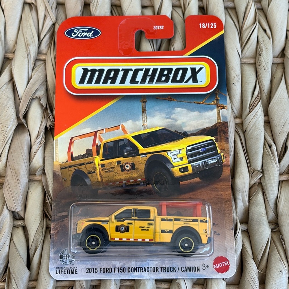 2015 Ford F-150 Contractor Truck Matchbox Yellow Utility City Work Vehicle 2026